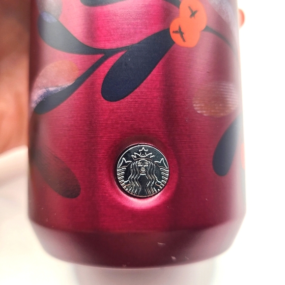 Starbucks 2020 Christmas Cranberry Red Navy Stainless Steel Tumbler 16oz - Picture 3 of 6